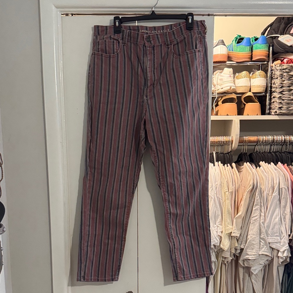American Eagle Outfitters Multicolor Striped Boyfriend Jeans